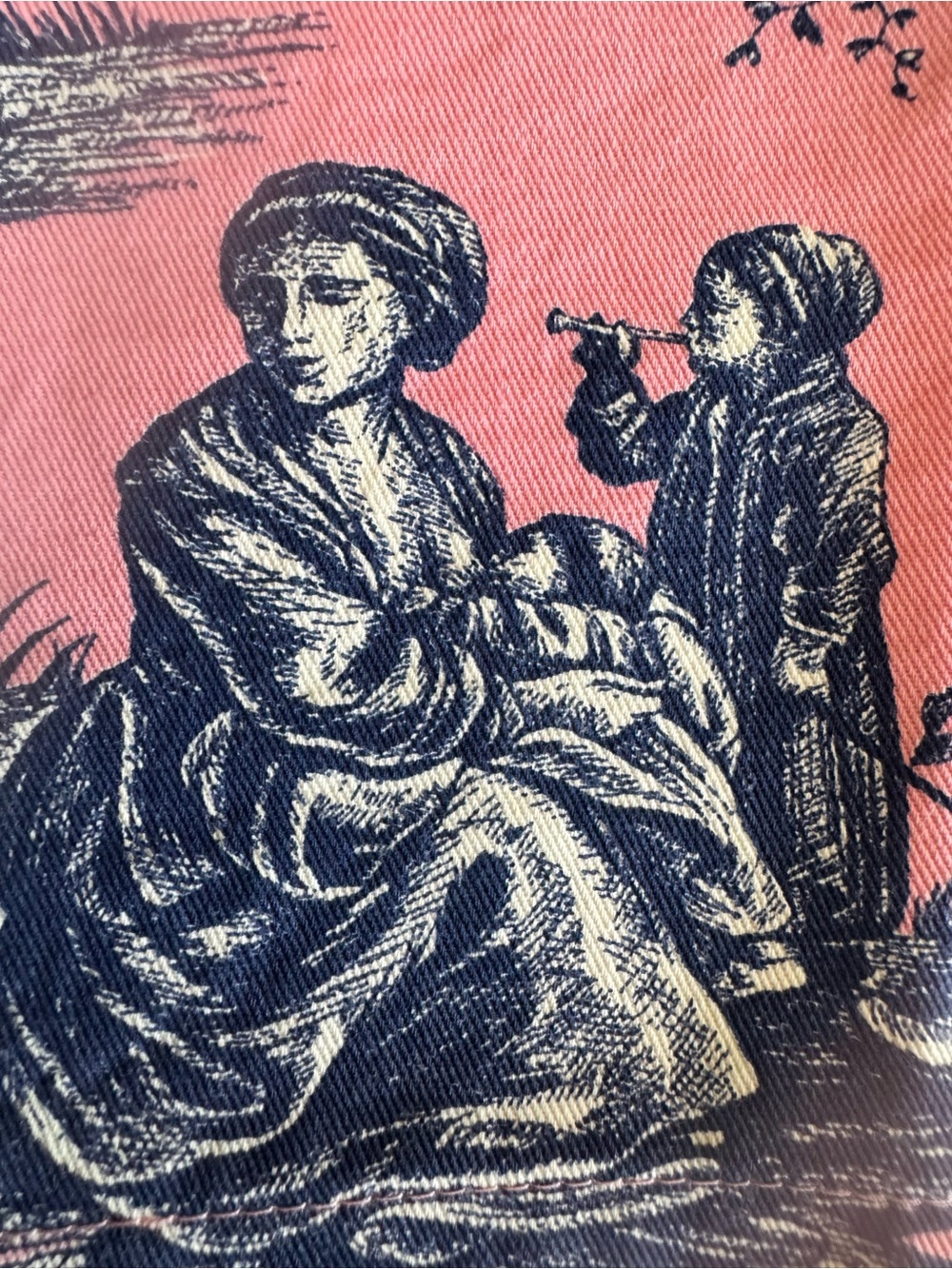 Williams Sonoma Set of 6 Pink Toile Cotton Dinner Napkins French Country - Picture 15 of 16